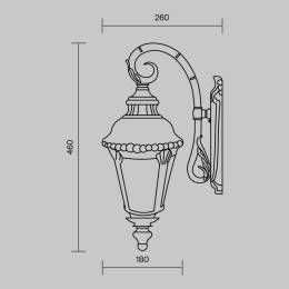 Светильник Goiri 1х60Вт E27 IP44 бра настен. Maytoni O029WL-01BZ