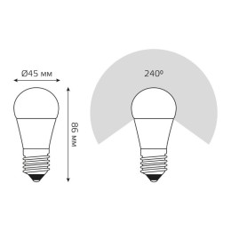 Лампа светодиодная Black 7Вт P45 шар 3000К тепл. бел. E27 560лм диммир. GAUSS 105102107-D