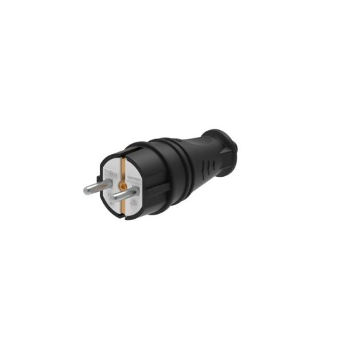 Вилка прямая MultiSet 16А 250В IP44 с заземл. каучук черн. SE MST4001BK