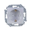 Розетка Simon 15 16А 250В 2P+E с заземл. Schuko защ. шторки винтов. клеммы механизм алюм. Simon 1591