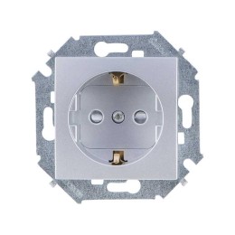 Розетка Simon 15 16А 250В 2P+E с заземл. Schuko защ. шторки винтов. клеммы механизм алюм. Simon 1591