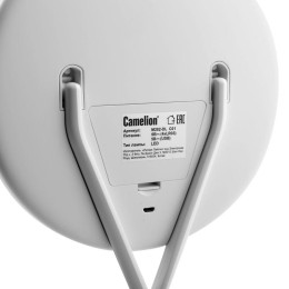 Зеркало M282-DL C01 с LED подсветкой 1x/съемн. 5x увеличение дневной свет 5Вт 4хLR03/USB бел. Cameli