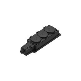 Колодка удлинителя 3-м MultiSet 16А 250В IP44 с заземл. каучук черн. SE MST4103BK