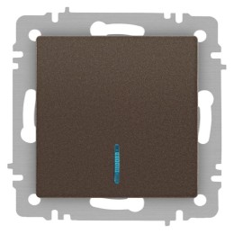 Выключатель 1-кл. СП Accent 6-102-08 10А IP20 250В с подсветкой AL/CU бронза Intro Б0063463