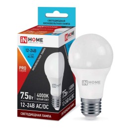 Лампа светодиодная низковольтная LED-MO-PRO 7.5Вт грушевидная 4000К нейтр. бел. E27 600лм 12-24В IN