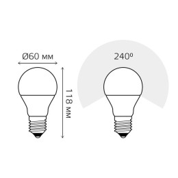 Лампа светодиодная Elementary 15Вт A60 грушевидная 6500К холод. бел. E27 1480лм GAUSS 23235