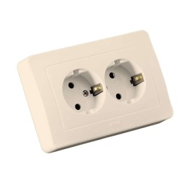 Розетка 2-м СП Мастер 16А IP20 250В с заземл. сл. кость HEGEL РС16-351-01