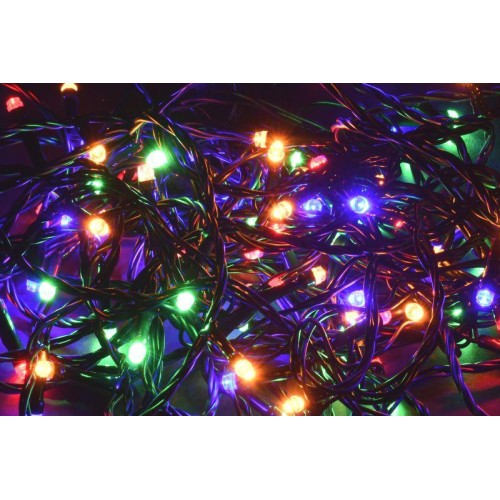 Гирлянда "Нить" 5м 50LED RGB IP20 провод зел. 230В с контроллером 8 режимов IEK LGDB110-3-050-05-G-S