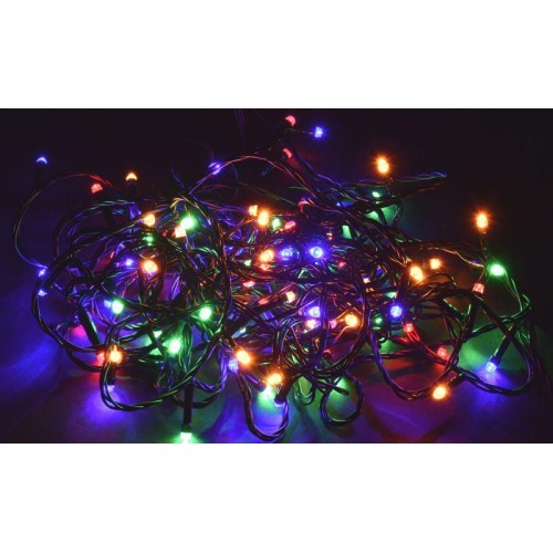 Гирлянда "Нить" 10м 100LED RGB IP20 провод зел. 230В с контроллером 8 режимов IEK LGDB110-3-100-10-G