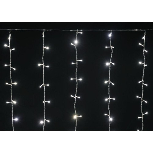 Гирлянда "Занавес" 1.5х1.5м 160LED тепл. бел. IP20 провод прозр. 230В транзит IEK LGDB201-1-160-L1-T
