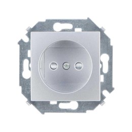 Розетка СП Simon 15 16А IP20 250В 2P без заземл. защ. шторки винтов. клеммы механизм алюм. Simon 159