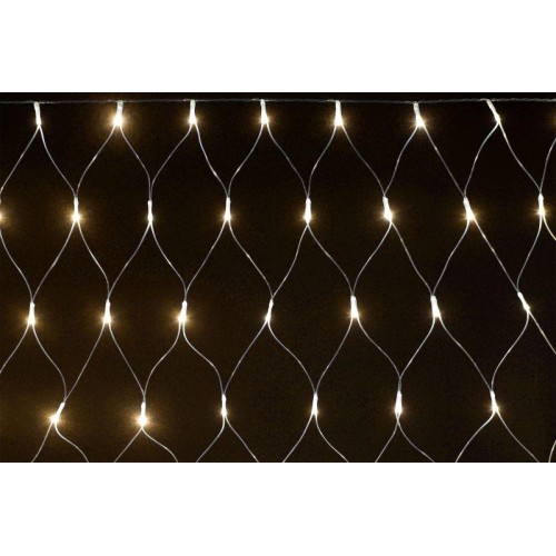 Гирлянда "Сеть" 1.5х1.5м 160LED тепл. бел. IP20 провод прозр. 230В с контроллером 8 режимов IEK LGDB