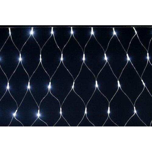Гирлянда "Сеть" 1.5х1.5м 160LED бел. IP20 провод прозр. 230В с контроллером 8 режимов IEK LGDB410-2-