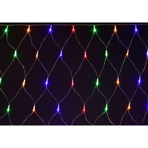 Гирлянда "Сеть" 1.5х1.5м 160LED RGB IP20 провод прозр. 230В с контроллером 8 режимов IEK LGDB410-3-1