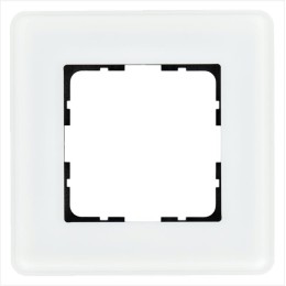 Рамка 1-м G-Glass закругленная стекло матов. бел. Jasmart G1001GW-RM