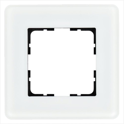 Рамка 1-м G-Glass закругленная стекло матов. бел. Jasmart G1001GW-RM