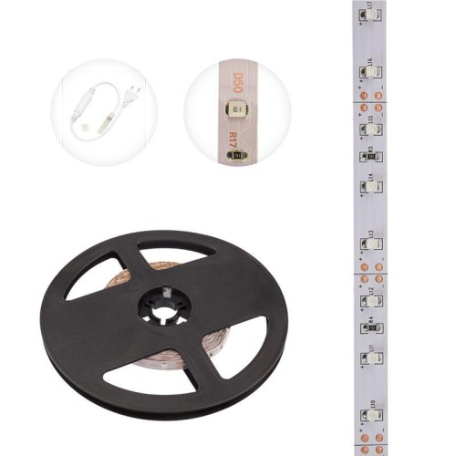 Лента светодиодная SMD3528 син. 4.8Вт/м 60LED/м 12В IP23 (уп.5м) Lamper 141-333