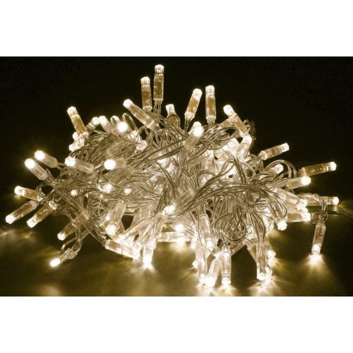 Гирлянда "Нить" 10м 100LED тепл. бел. IP44 провод прозр. 230В с контроллером 8 режимов IEK LGDU111-1