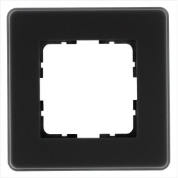 Рамка 1-м G-Glass закругленная стекло матов. черн. Jasmart G1001GB-RM