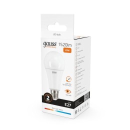 Лампа светодиодная Elementary 20Вт A60 грушевидная 3000К тепл. бел. E27 1520лм GAUSS 23219