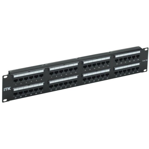 Патч-панель 2U кат.5E UTP 48 портов Dual IDC слайд лейбл ITK PP48-2UC5EU-D05L