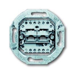 Розетка компьютерная + телефонная 2-м RJ11/12 + RJ45 ISDN кат.3 8/8п раздельно механизм ABB 2CKA0002