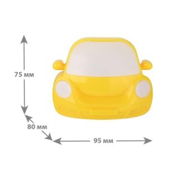 Светильник светодиодный NL-196 "Машинка" 220В ночник с выкл. желт. Camelion 13143