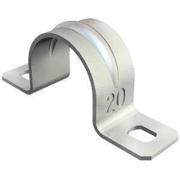 Скоба крепежная двухлапковая d25мм 605 25 G зажимная метал. оцинк. (уп.100шт) OBO 1018256