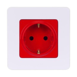 Розетка 1-м СП Inspiria 16А 250В 2P+E защ. шторки красн. Leg 673734