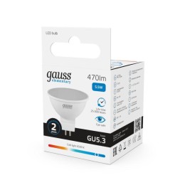 Лампа светодиодная Elementary 5.5Вт MR16 софит 6500К холод. бел. GU5.3 470лм GAUSS 13536