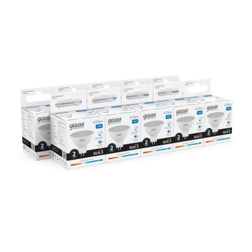 Лампа светодиодная Elementary 5.5Вт MR16 софит 6500К холод. бел. GU5.3 470лм GAUSS 13536