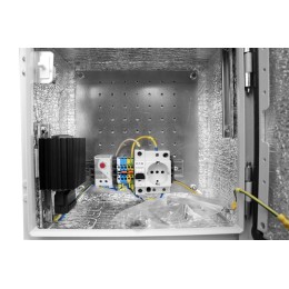 Шкаф серверный уличный всепогодный настенный укомплект. Эконом ШТВ-НЭ-4.4.25-3ААА-Т2 9U 400х250мм пе