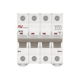 Выключатель автоматический модульный 4п K 10А 6кА AV-6 AVERES EKF mcb6-4-10K-av