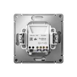 Выключатель кнопочный 1-кл. ArtGallery быстрозажим. клем. механизм сталь SE GAL000915S