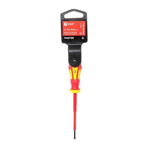 Отвертка SL2.5х80мм Master 1000В Basic EKF sl-2.5-80-mas-in