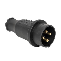 Вилка прямая 32А 3P+PE  380В IP44 каучук Basic EKF RPS-021-32-380-44