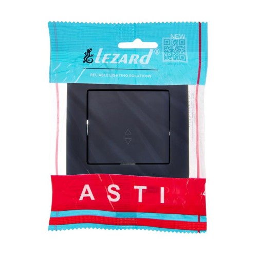Переключатель проходной 1-кл. 1п СП ASTI 10А IP20 в сборе черн. бархат LEZARD 7081-4242-105