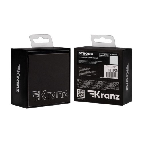 Выключатель 1-кл. СП STRONG MIELE 10А антрацит Kranz KR-78-0705-5