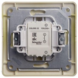 Выключатель 1-кл. СП Glossa 10А IP20 (сх. 1) 10AX в сборе фисташк. SE GSL001012