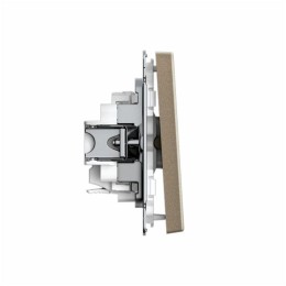 Выключатель кнопочный 1-кл. ArtGallery быстрозажим. клем. механизм шампань SE GAL000515S