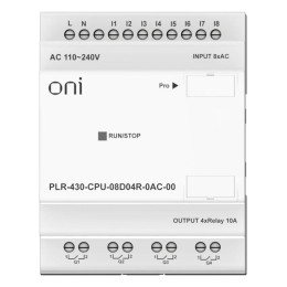 Модуль ЦПУ ПЛК 430 8 DI 4 RO 220В AC без экрана ONI PLR-430-CPU-08D04R-0AC-00