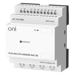 Модуль ЦПУ ПЛК 430 8 DI 4 RO 220В AC без экрана ONI PLR-430-CPU-08D04R-0AC-00