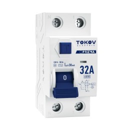 Выключатель дифференциального тока (УЗО) 2п (1P+N) 32А 30мА тип AC 6кА PRIZMA TOKOV Electric TKE-PZ6