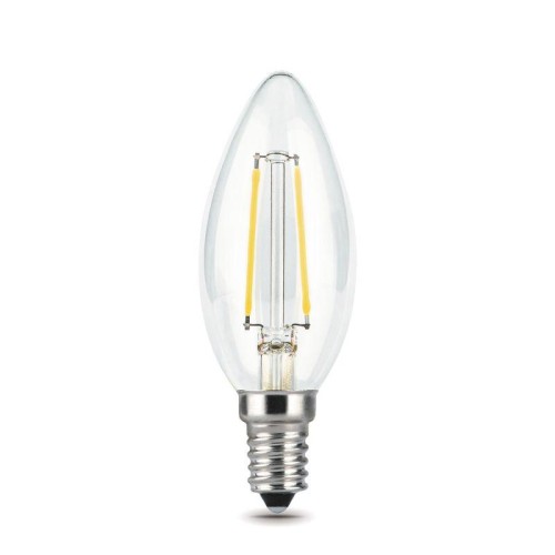 Лампа светодиодная филаментная Black Filament 5Вт свеча 2700К тепл. бел. E14 420лм GAUSS 103801105