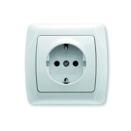 Розетка 1-м СП Carmen 16А IP20 с заземл. бел. Vi-ko 90561008