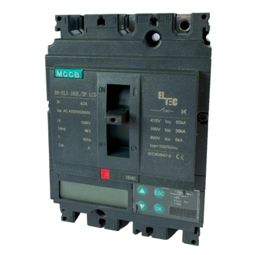Выключатель автоматический MCCB BA-EL6-160L/3P 160А LCD (электронный Micrologic 5.0А ICU:50KA) ELTEC