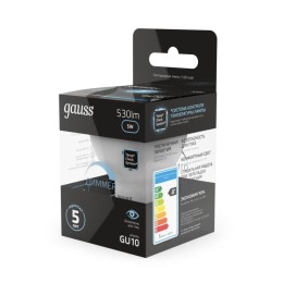 Лампа светодиодная Black 5Вт MR16 софит 4100К нейтр. бел. GU10 530лм диммир. GAUSS 101506205-D