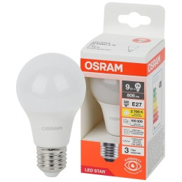 Лампа светодиодная LED Star 9Вт 2700К тепл. бел. E27 806лм A угол пучка 180град. 170-250В (замена 75