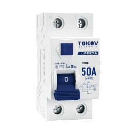 Выключатель дифференциального тока (УЗО) 2п (1P+N) 50А 30мА тип AC 6кА PRIZMA TOKOV Electric TKE-PZ6