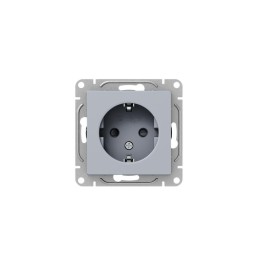 Розетка СП Эпика 16А с заземл. защ. шторки механизм алюм. EKF UP1-SOA-111